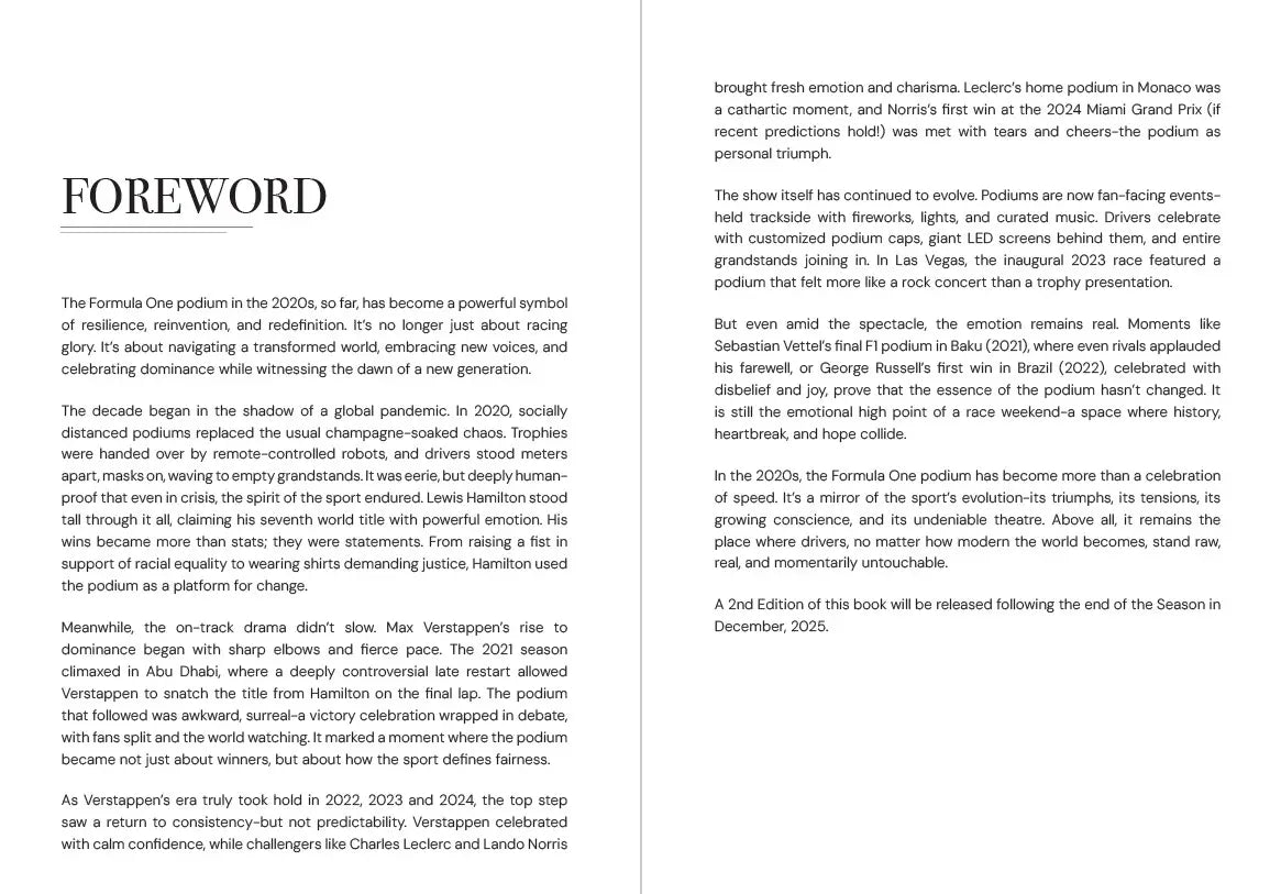 75 YEARS OF THE PODIUM. THE 2020s